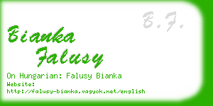 bianka falusy business card